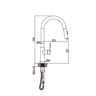 Grifo de cocina BLACK 01 extraíble - Imagen 2